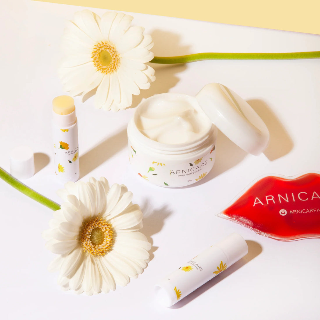 arnicare products with daisys