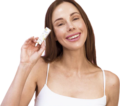 girl holding arnica lip balm